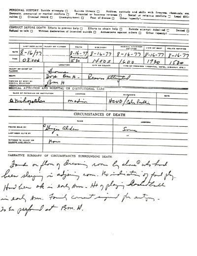 Elvis Presley Autopsy Report Page 2
